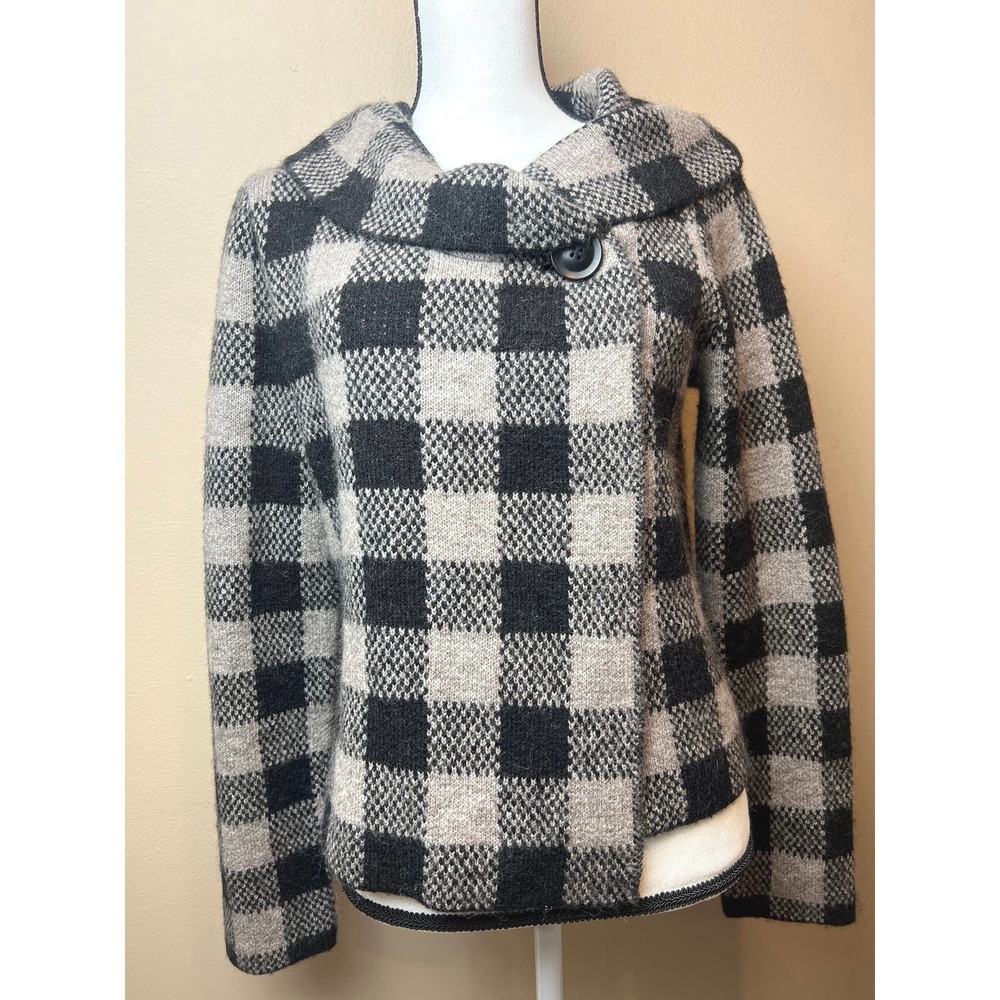 Ellen Tracy Plaid wool blend sweater  size L